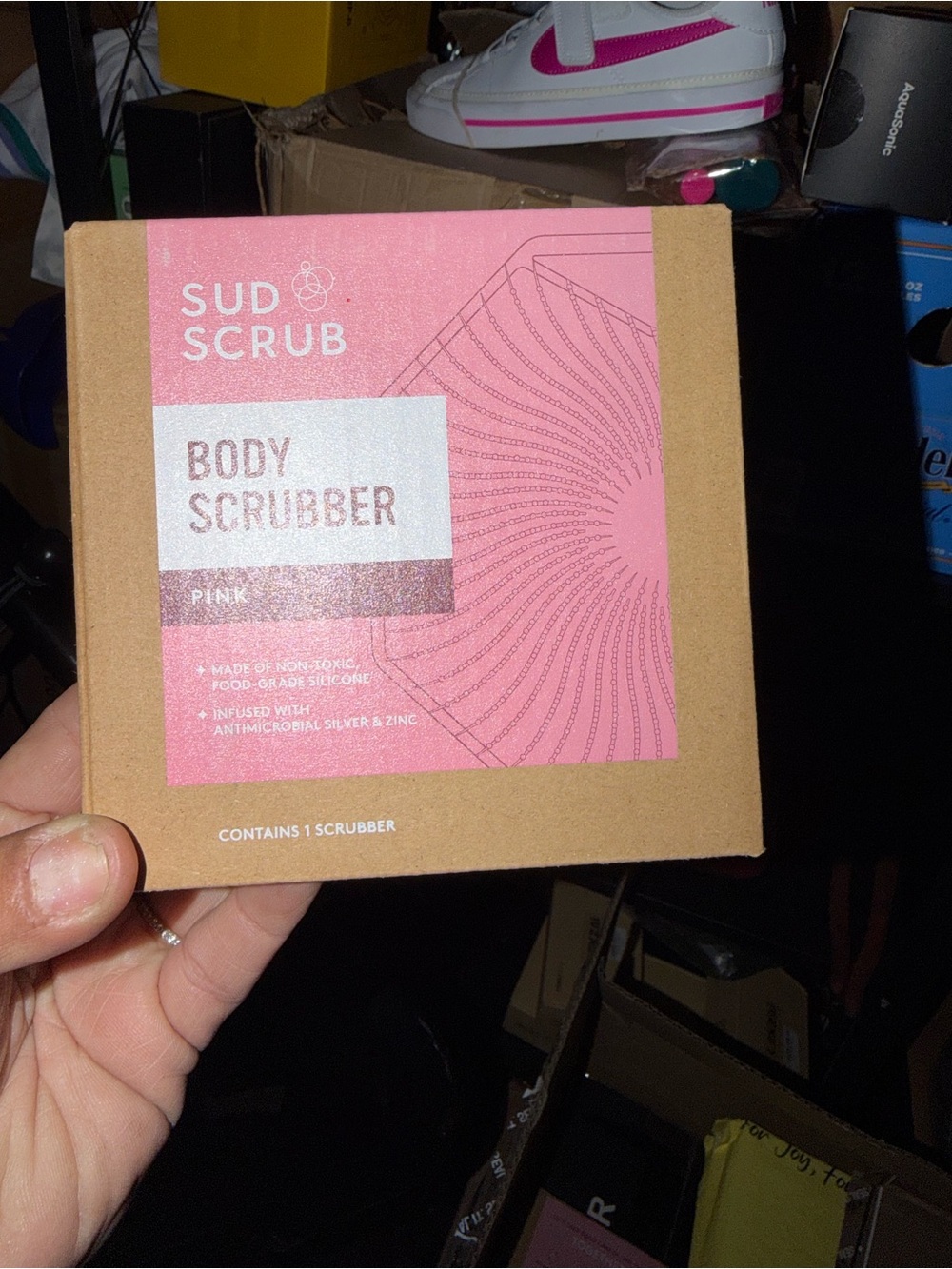 Pink Body Scrubber - Gentle Exfoliating Silicone